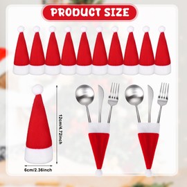 DAVAXI 80 Pcs Mini Christmas Santa Hats Red Lollipop Hat Xmas Cup Bottle Hats Christmas Table Dinnerware Candy Toppers Cover Christmas Hat for Crafts DIY Xmas Holiday Party Supplies, 2.36x 4.72 Inch