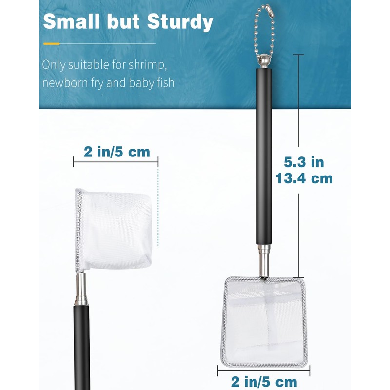 Pawfly Aquarium Shrimp Net, 2 Inch Tiny Fish Tank Net