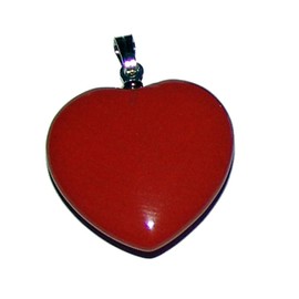 Joyas Janni SC-AN-HERZ-JAS-20mm Red Heart Pendant Made of Jasper with Silver Metal Eye, Approx. 20 mm, Brand One Size, Metal, Not Gemstone, Metal, No Gemstone