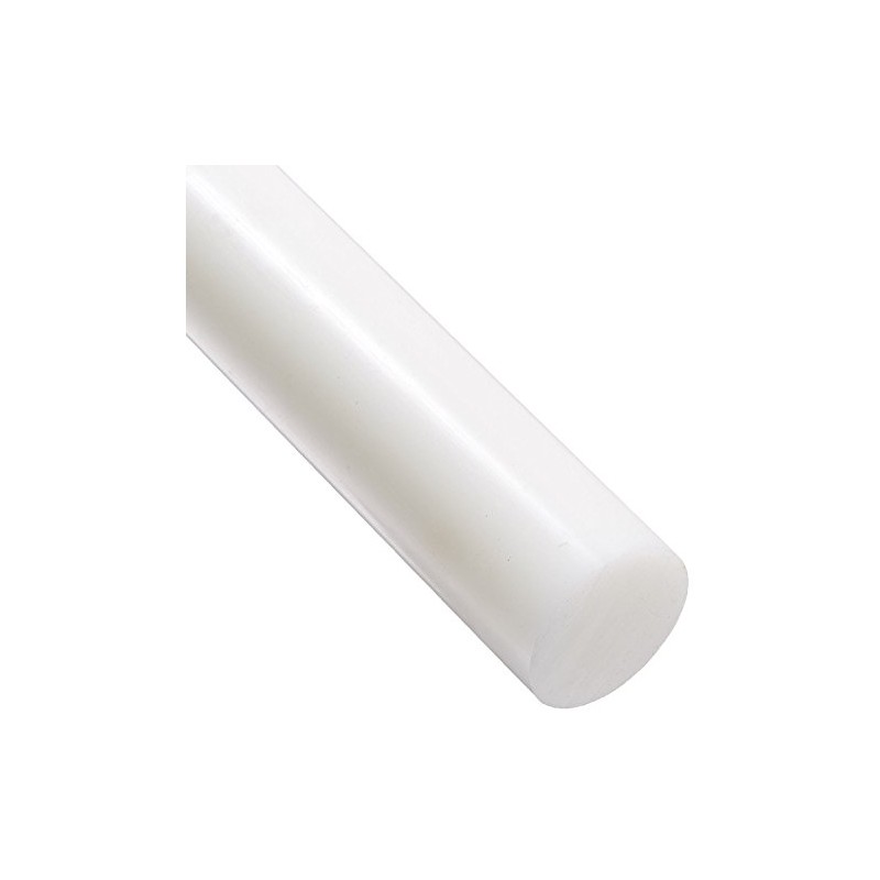 NYLON 6 Round Rod, Translucent White 20mm Diameter x 300mm
