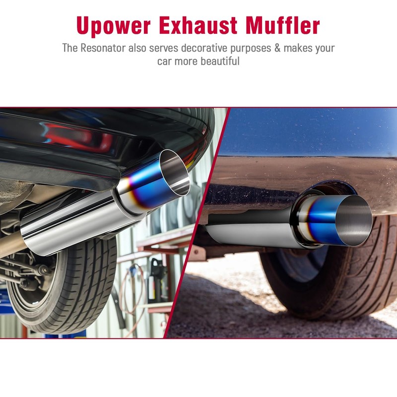 Upower Exhaust Muffler, Stainless Steel Exhaust Tip 18.5" Length 3"