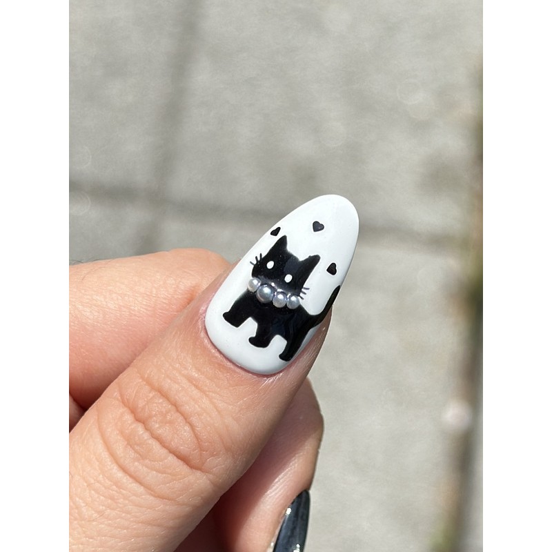 ⬛Kitchen Nail King⬛ Star Cat Handmade Nail Tips - Short
