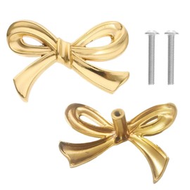 Schleifen Schrankknöpfe aus Messing, Schubladenknöpfe Möbelknöpfe mit Schrauben, Ziehgriff Möbelzubehör für Türgriffe, Schränke, Schubladen (2er Set)