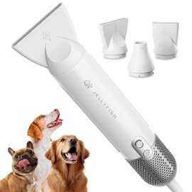 Jellyfish Handheld Dog Dryer - 1.21lb Lightweight, 2 Speeds, 4 Temp, Portable High Velocity Blow Dryer for Travel & Home