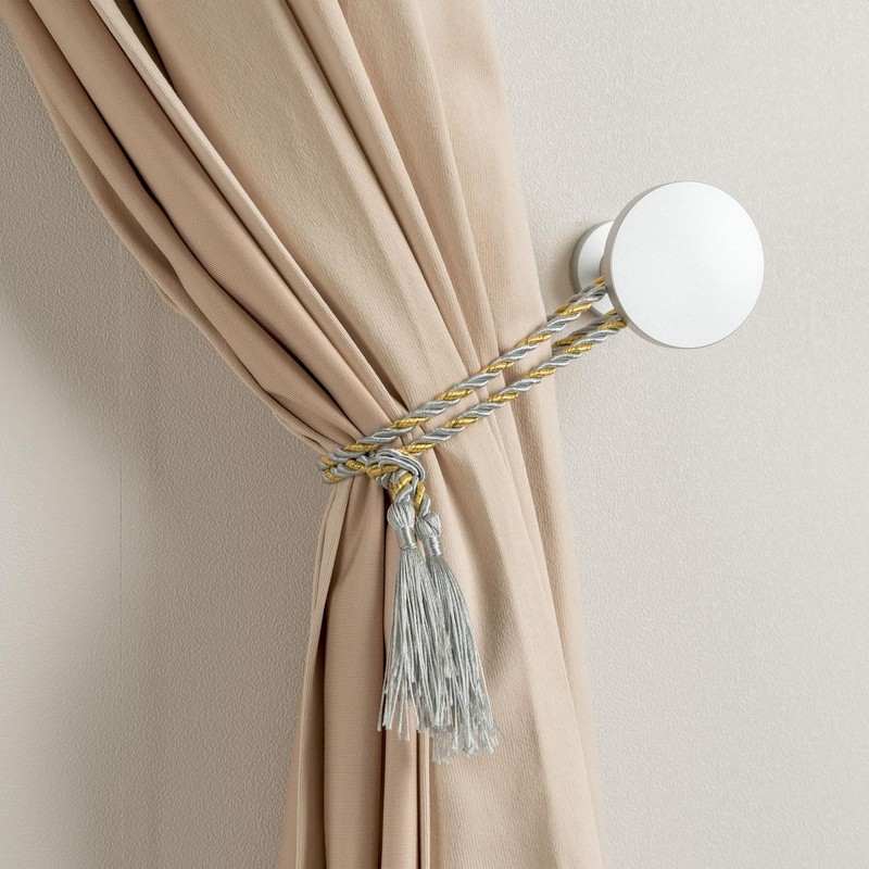 Small Curtain Holdbacks - 2 Pack, Silver Curtain Tiebacks Wall
