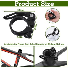 2pcs 31.8mm Quick Release Bike Seat Clamp, Aluminum Alloy Seatpost Collar for 27.2-28.6mm / 30.4-31.8mm MTB Road Bike