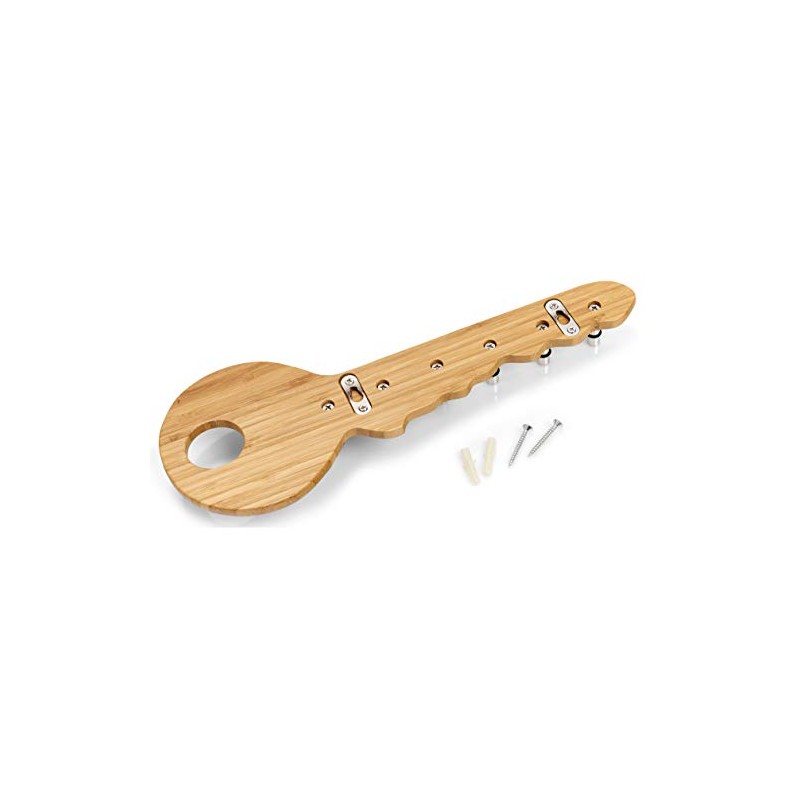 Zeller 13590 Key Holder Bamboo/Stainless Steel 35 x 4 x