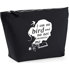 Hippowarehouse I Am No Bird And No Net Ensnares Me printed make up cosmetic wash bag 18x19x9cm