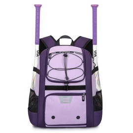 KAVIGOR Youth Baseball Bag, Softball Bag for Girls & Boys, Kids Tball Backpack with Shoes Compartment