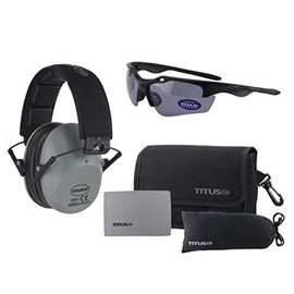 TITUS Slim-line Earmuffs 34 NRR & G18 Polarized Sculpt Z87.1 Safety Glasses Combos
