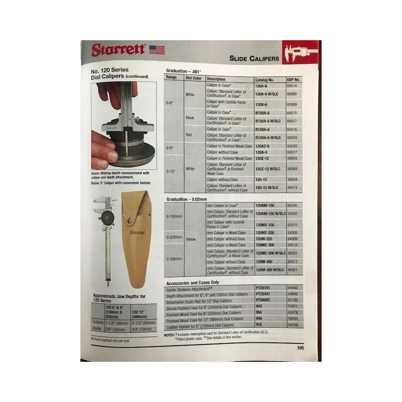 Starrett 946 Deluxe Wood Case for 12" Slide Calipers -