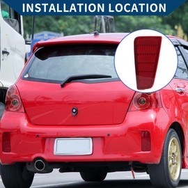Hihaha Rear Reflector for Toyota Yaris 2012-2014 with Sport Bumper/Rear Left Bumper Reflector Side Marker Light/Heavy Duty ABS/1 Piece Red