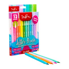 INDRA IND-0443 MARCADORES LETTERBRUSH 12 PIEZAS COLORES PASTEL