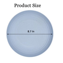 Soptalles Wheat Straw Plates Set of 2, 9 Inch Unbreakable Dinner Plates, Reusable Plate for Camping,Picninc,Family Dinner, Dishwasher & Microwave safe (Green and Blue)