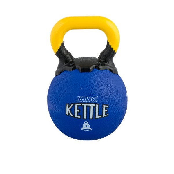 Champion Sports Rhino Kettlebell Weight, 15 lbs, Rubber, Black - Durable Kettle Bell with Smooth, Ergonomic Handle for Working Out - Free Weights for Exercises - Premium Strength Training Equipment