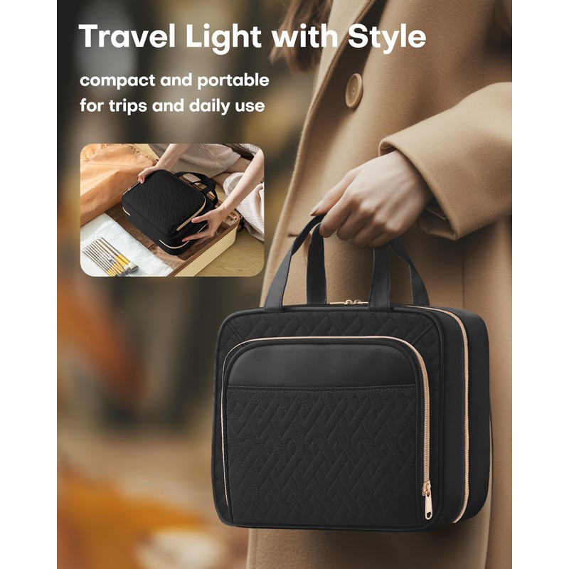 HOTOR Travel Toiletry Bag for Women - Spacious Toiletry Bag