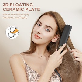 Thirtek Thirtek Hair Straightener 1 1/2 Inch,Ionic Flat Iron Hair Straightener and Curler 2 in 1,Professional 3D Ceramic Floating Plates with Argan Oil & Keratin Infused for Less Frizz,Smoother & Shinier Hair