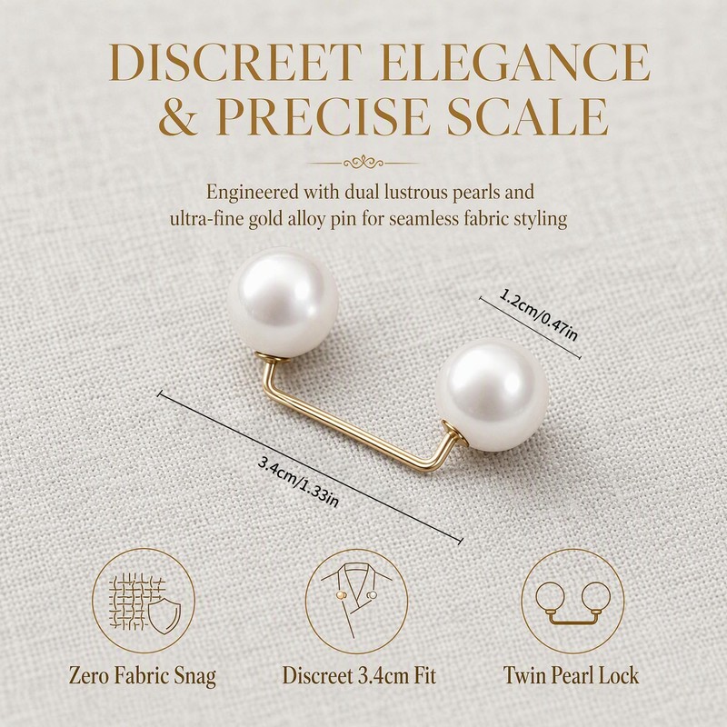VLUNT 12 Pcs Pearl Safety Pins for Clothes Decorative Small