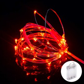 XINKAITE - Cadena de luces LED impermeables, guirnalda de luces estrelladas para interiores y exteriores, decoración de bricolaje en el hogar, fiestas de Navidad (3 metros, rojo)