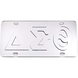 Delta Sigma/Σ Theta Raised Letter Mirror License Plate [Silver/Silver - Car/Truck] - ID#20580