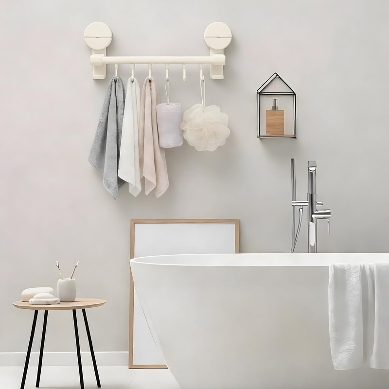 Apradas Kitchen Utensil Rack with Suction Cup, 6 Hooks Kitchen