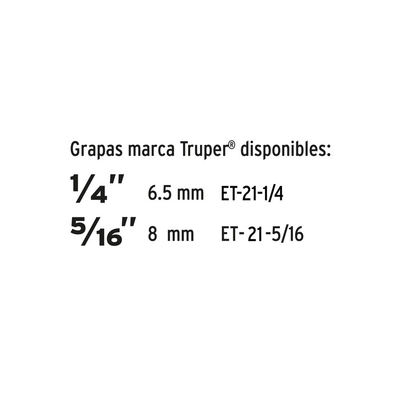 Truper ET-19, Engrapadora tipo pistola, uso ligero