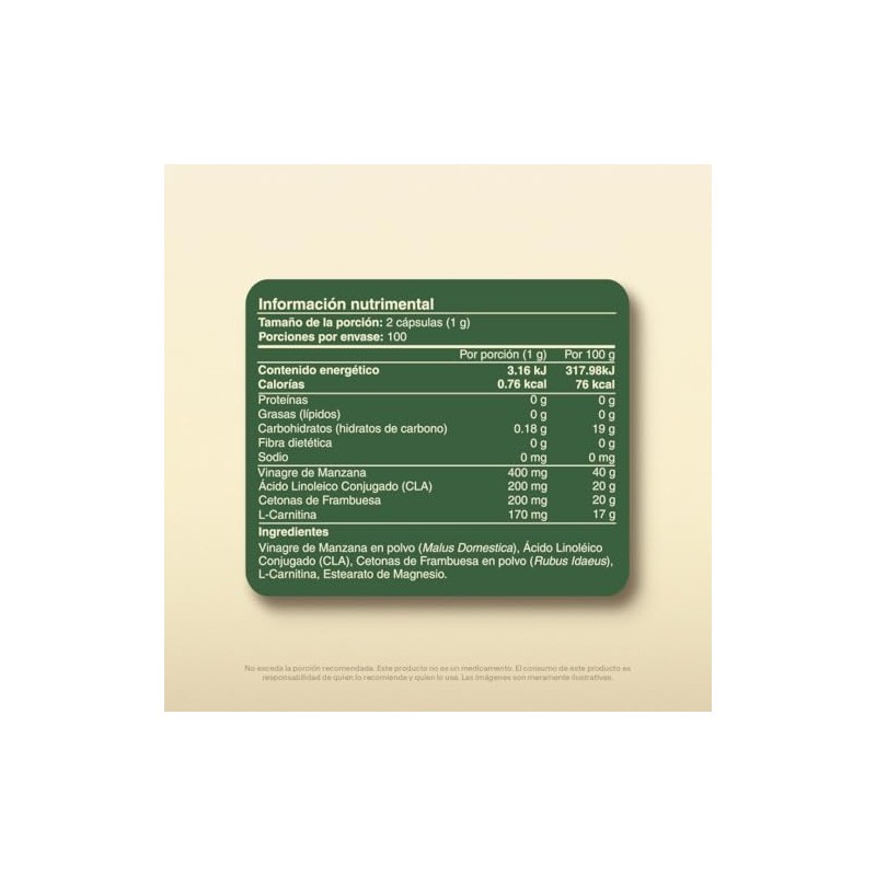 Vital Botanics L-Carnitina + CLA + Cetonas + Vinagre de