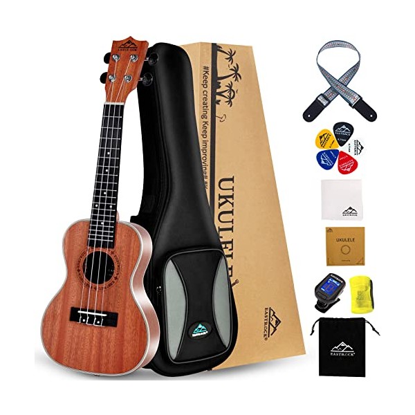 EASTROCK Concert Ukelele Sapele Beginner 23 inch Ukulele Big Package