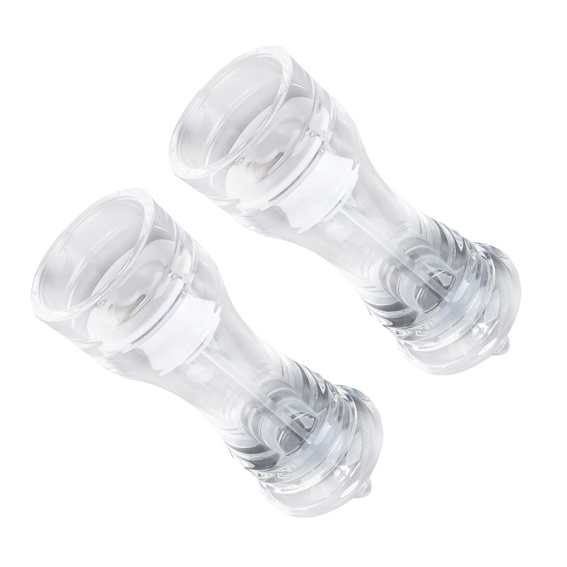2Pcs Acrylic Manual Grinder Transparent Pepper Salt Mill Spice Jar