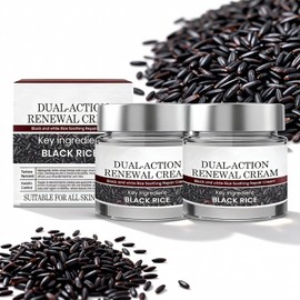 Keratin Erase Dual-Action Renewal Cream – Black & White Rice Soothing Repair Cream, Hydrating Body Serum for Smoother-Looking Skin, Suitable for All Skin Types (2 Pack)