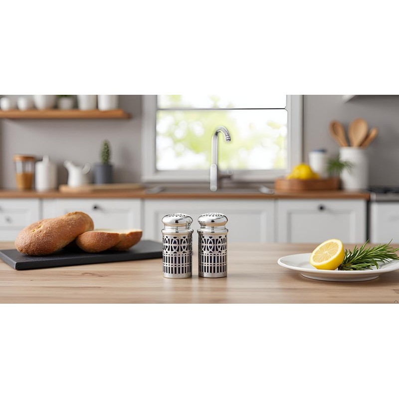 SILBERKANNE Silver Plated Salt & Pepper Shaker Set (H 7cm)