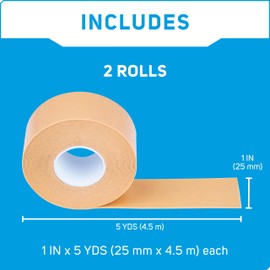 Care Science Tan Waterproof Foam Tape 2 Pack | Ideal for Medical Applications, Securing Bandages, Dressings, and Other Medical Devices