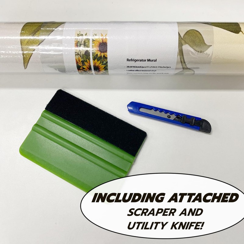funlife Peel and Stick Fridge Door Mural w/Scraper and Utility