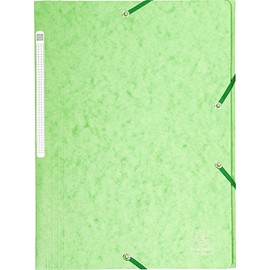 Exacompta 17122H (Manila Cardboard DIN A4 Maxi Capacity Elasticated 3 Flap Portfolio File, 425g) Lime Green