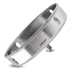 Luomorgo 140mm/5 1/2 inch Diamond Hole Saw, 1.1 inch Cutting Depth Diamond Diamond Drill Bits for Glass Ceramic Marble Porcelain Tile Granite Quartz Gemstone