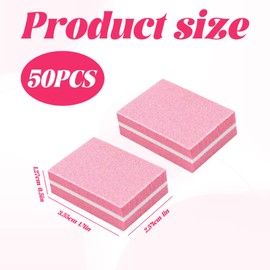 Mini Nails Files,50pcs Nail Buffers Blocks,Grit Sponge Buffer Nail File for Natural Gel Acrylic Nails Manicure Tools Set, Pink