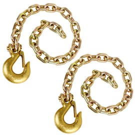 3/8" x 35" Grade 70 Trailer Safety Chain with Clevis Style Slip Hook 24,500 lbs Break Strength 2 Pcs(3/8" x 35")