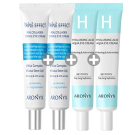 Real Collagen Triple Effect Eye Cream 40mlx4 Wrinkle Improvement Function - 8. 2 Triple Effects + 2 Hyal Eye Creams / 리얼콜라겐 트리플 이펙트 아이크림 40mlx4개주름개선 기능성 - 8.트리플 2개+히알 아이크림 2개