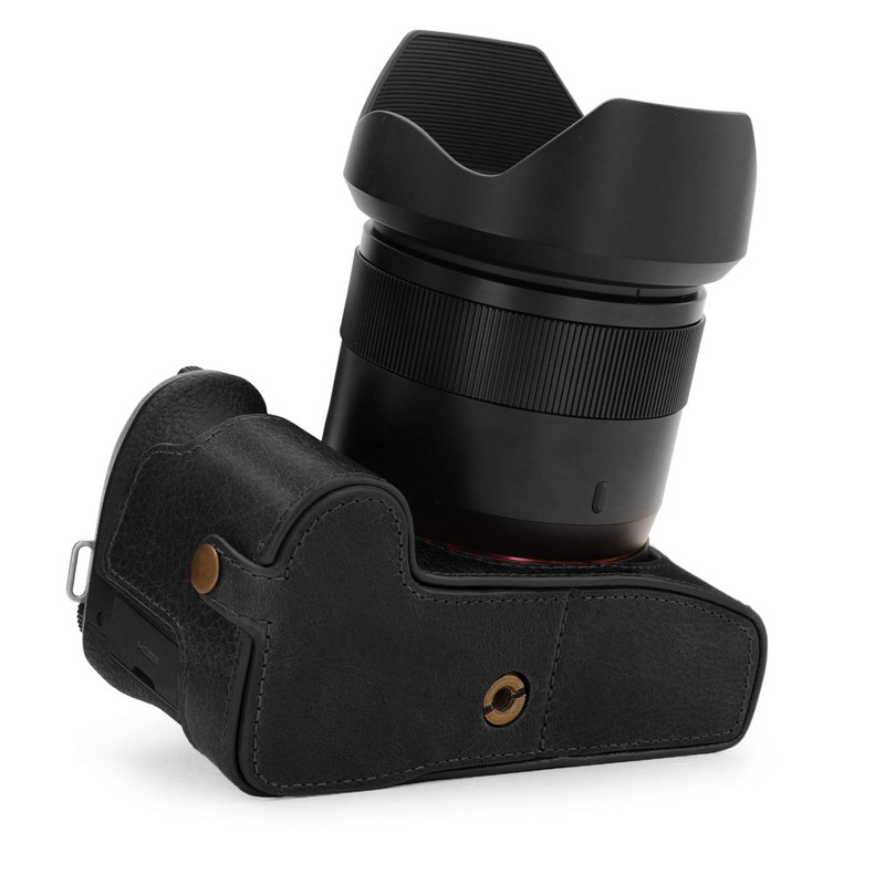 MegaGear MG1681 EVER READY BLACK REAL LEATHER CAMERA CASE COVER