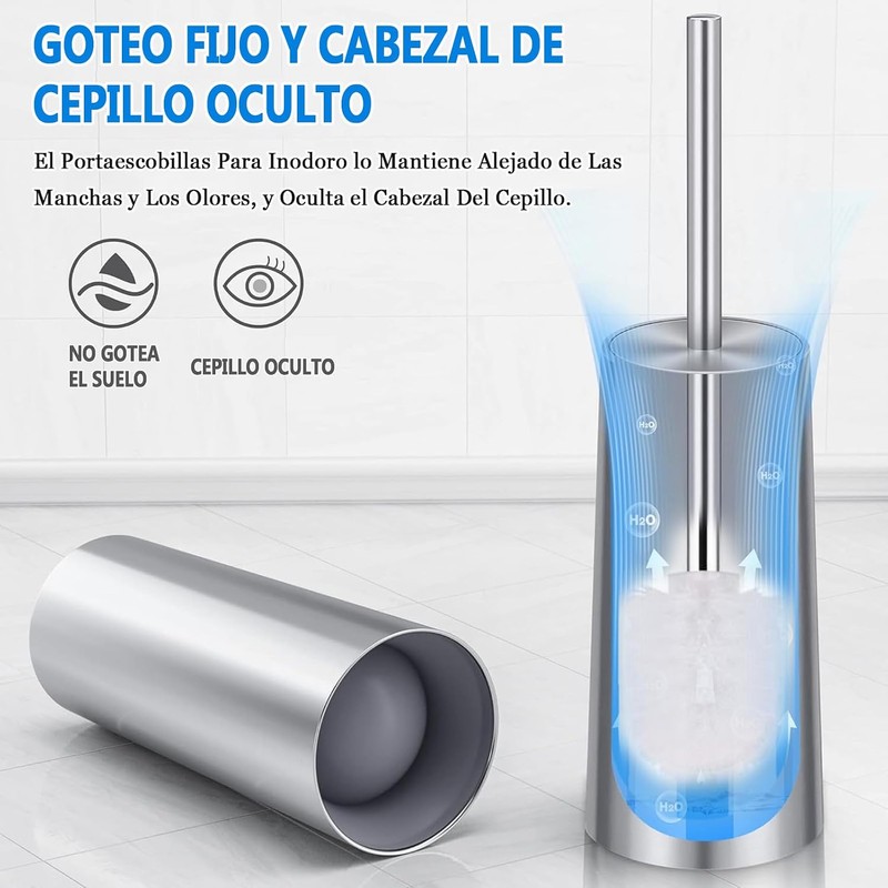 Cepillo para Inodoro de Acero Inoxidable 360° – Juego 2