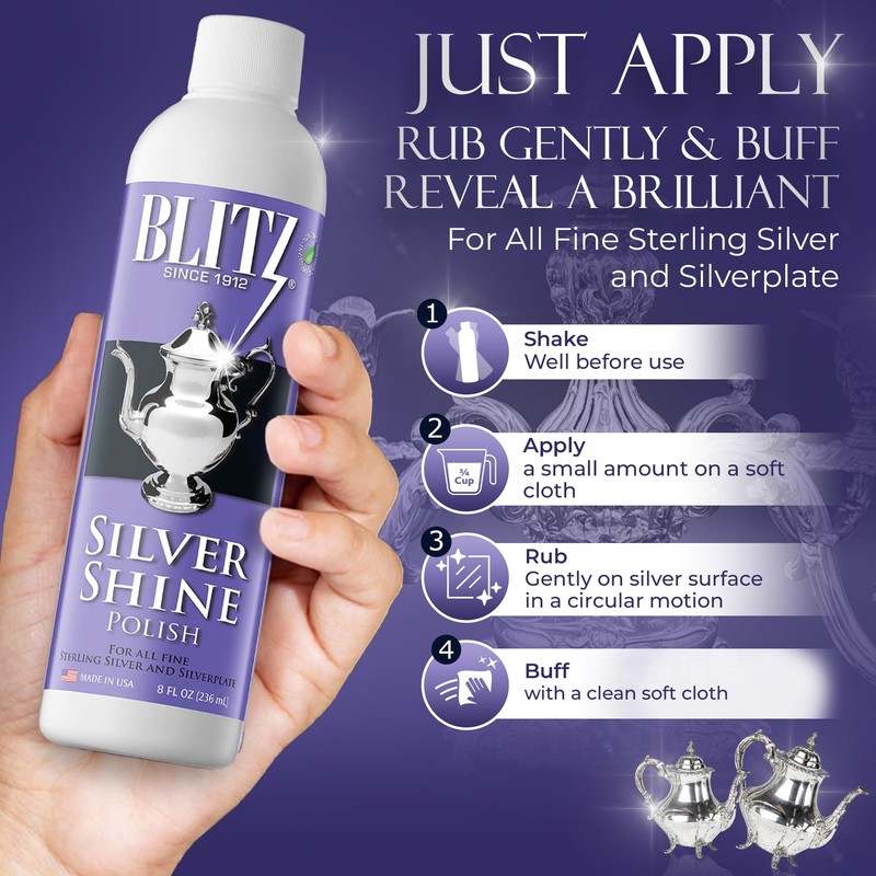 Blitz Silver Shine Polish Liquid Silver Polish for Sterling and