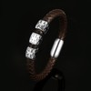 CaptainSteeL Bracelet for men-Leather Stainless Steel Black/Brown Braided Chain,Braided Leather