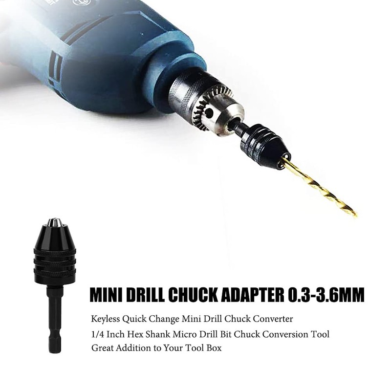 Tomato Palace Mini Drill Chuck Adapter 0.3-3.6mm Keyless Quick Change