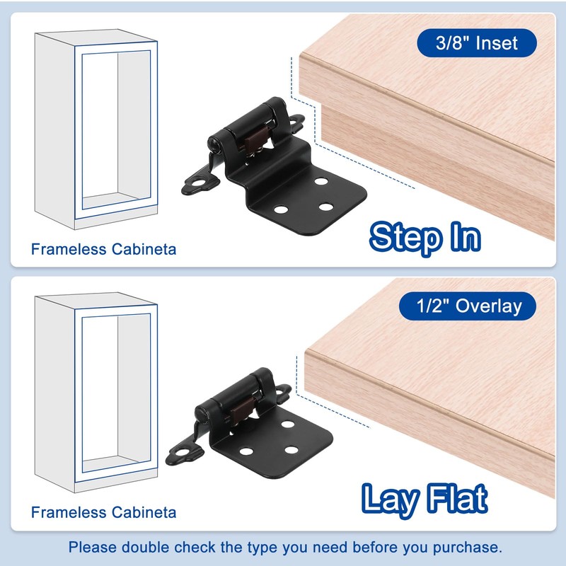 sourcing map 3/8" Cabinet Kitchen Inset Hinges, 10Pcs Self Closing