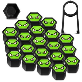 SkinoEu Wheel Nut Covers Bolts Caps Universal 17mm With Removal Tool Green NC 34