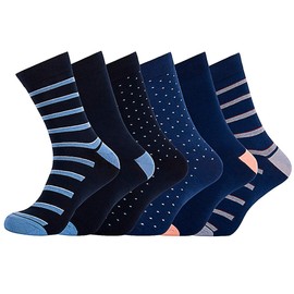 segnalibro Men's Socks Cotton Rich Comfortable Classic Patterned Dress Socks, Navy Dots, 43993