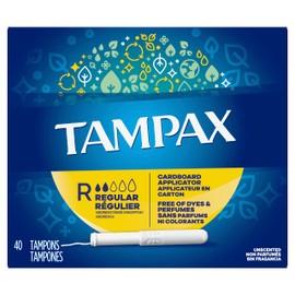 Tampax Tampax Tampons with Cardboard Applicator, Regular 40 ea (Pack of 4)
