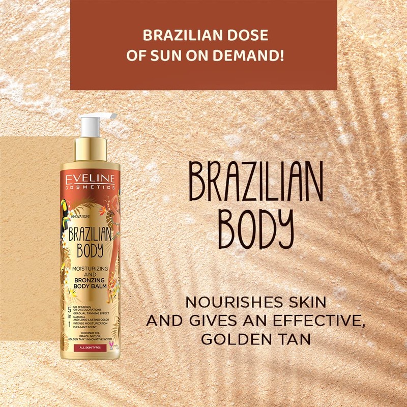 Eveline Cosmetics Brazilian Body Moisturising Bronzing Body Balm 5-in-1, 200