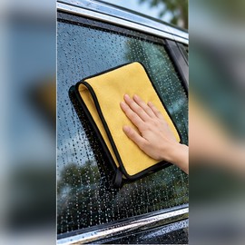 Microfiber Cleaning Towels for Car Care – Thickened Absorbent Yellow Cloths for Washing, Drying and Polishing