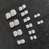 Wedity Pack of 24 False Nails Square Butterfly Line Crystal